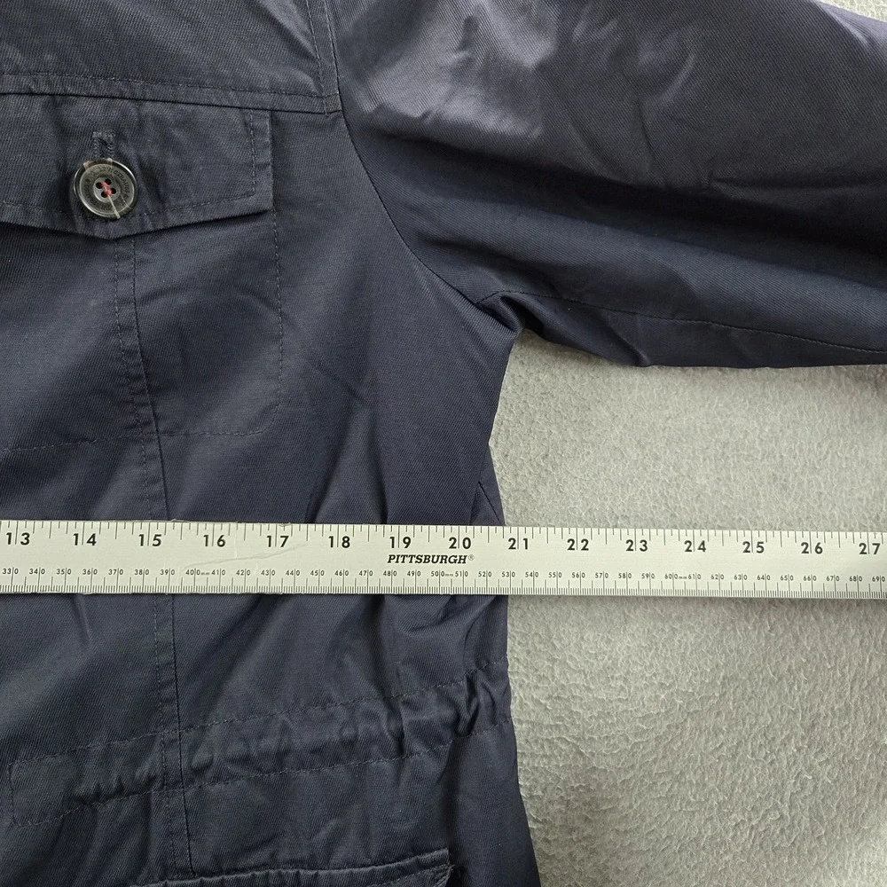 Levi's Women Jacket L Blue Parka Utility Faux Fur Hooded Sherpa Lined READ